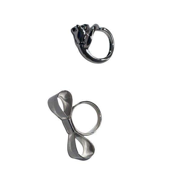 🎉 SALE Silver Toned Rings Set of Two - Picture 1 of 5